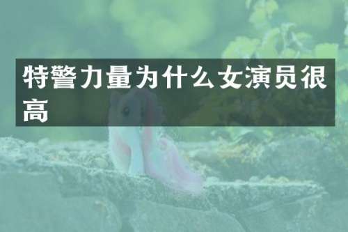 特警力量为什么女演员很高