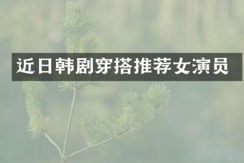 近日韩剧穿搭推荐女演员