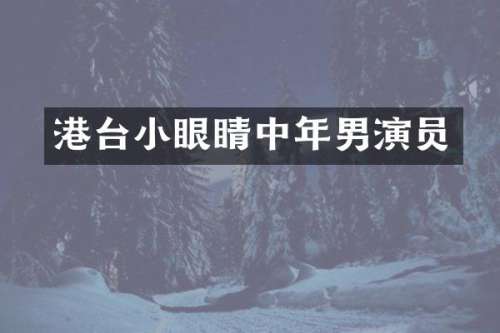 港台小眼睛中年男演员