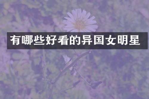 有哪些好看的异国女明星