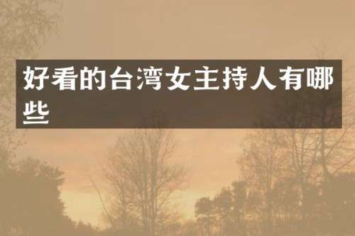 好看的台湾女主持人有哪些