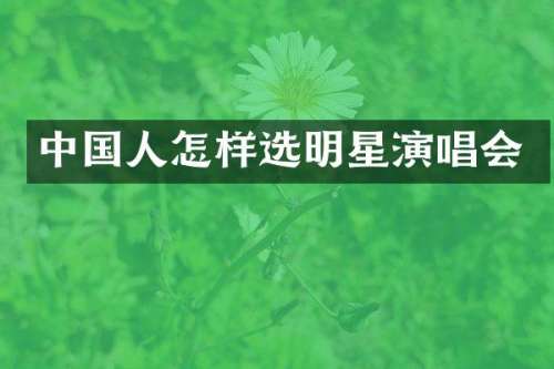 中国人怎样选明星演唱会