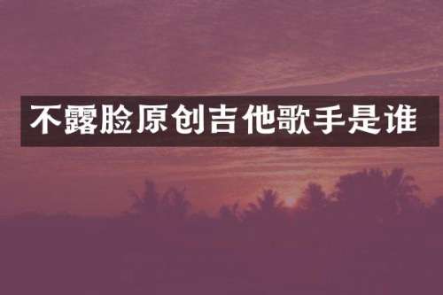 不脸原创吉他歌手是谁