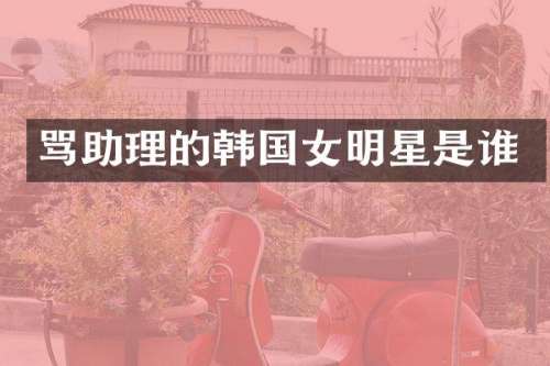 骂助理的韩国女明星是谁