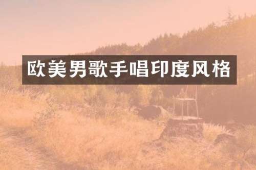 欧美男歌手唱印度风格