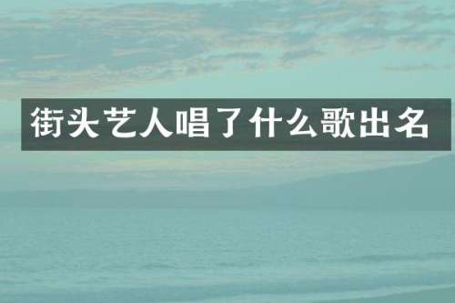 街头艺人唱了什么歌出名