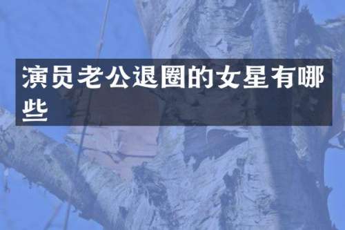 演员老公退圈的女星有哪些