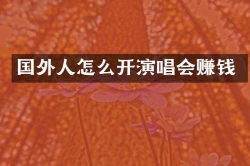 国外人怎么开演唱会赚钱