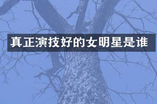 真正演技好的女明星是谁