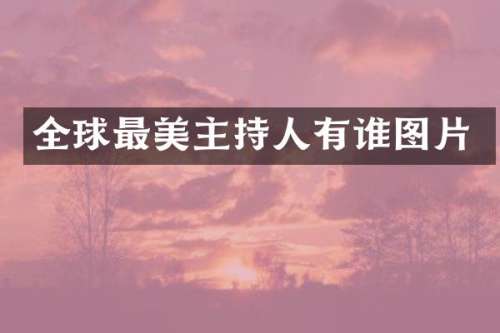 全球最美主持人有谁图片