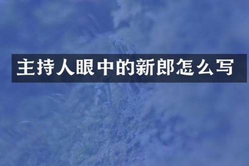 主持人眼中的新郎怎么写