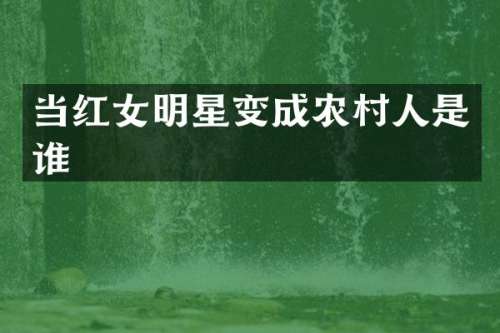当红女明星变成农村人是谁