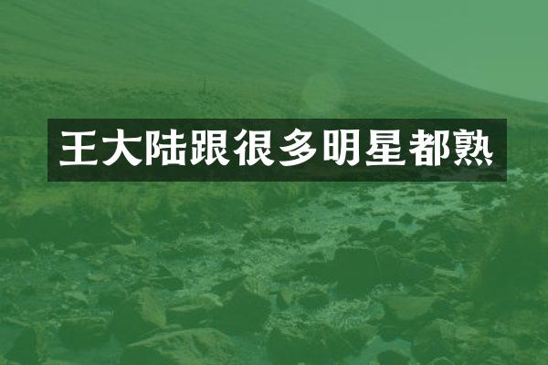 王大陆跟很多明星都熟