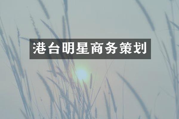 港台明星商务策划