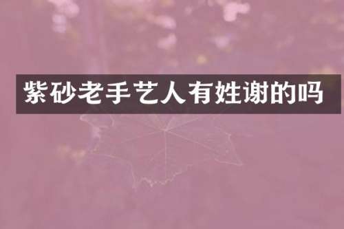 紫砂老手艺人有姓谢的吗