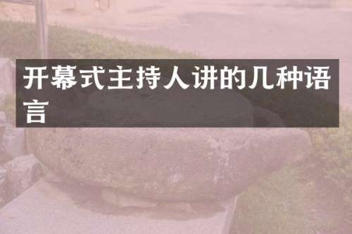 开幕式主持人讲的几种语言