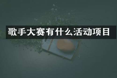 歌手大赛有什么活动项目