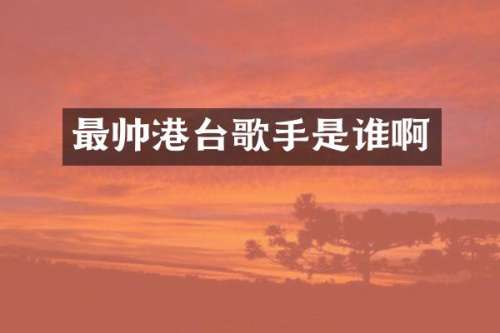 最帅港台歌手是谁啊