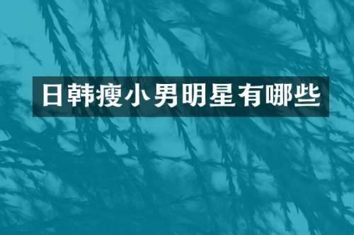 日韩瘦小男明星有哪些
