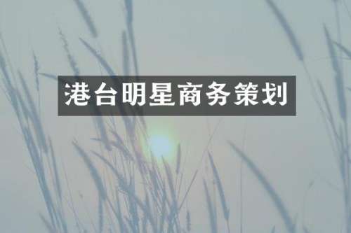 港台明星商务策划