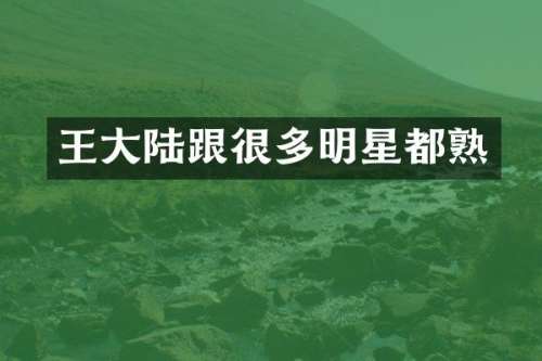 王大陆跟很多明星都熟