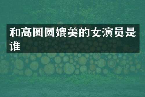 和高圆圆媲美的女演员是谁
