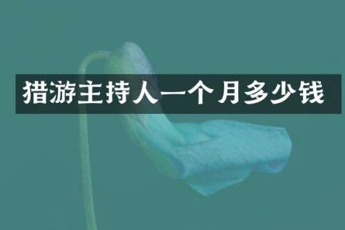 猎游主持人一个月多少钱