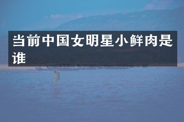 当前中国女明星小鲜肉是谁