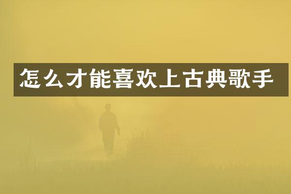 怎么才能喜欢上古典歌手