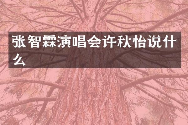 张智霖演唱会许秋怡说什么