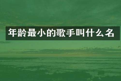年龄最小的歌手叫什么名