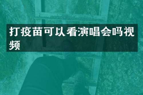 打疫苗可以看演唱会吗视频