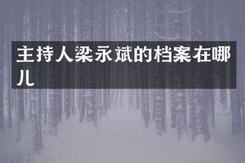 主持人梁永斌的档案在哪儿