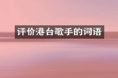 评价港台歌手的词语