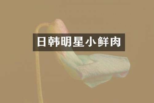 日韩明星小鲜肉