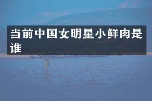 当前中国女明星小鲜肉是谁