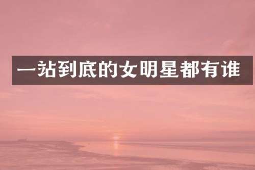 一站到底的女明星都有谁