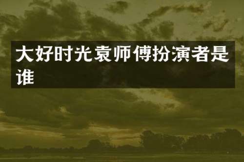 大好时光袁师傅扮演者是谁