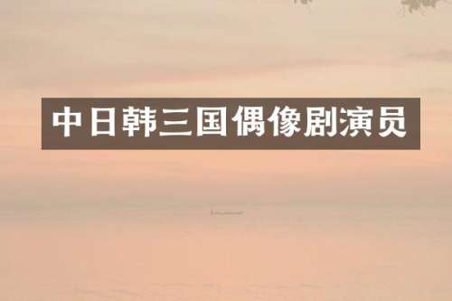 中日韩三国偶像剧演员