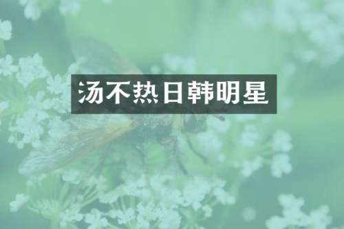 汤不热日韩明星