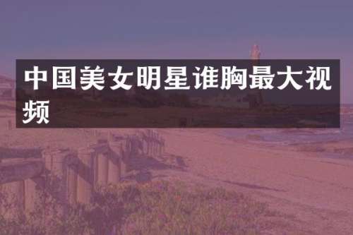 中国明星谁最大视频