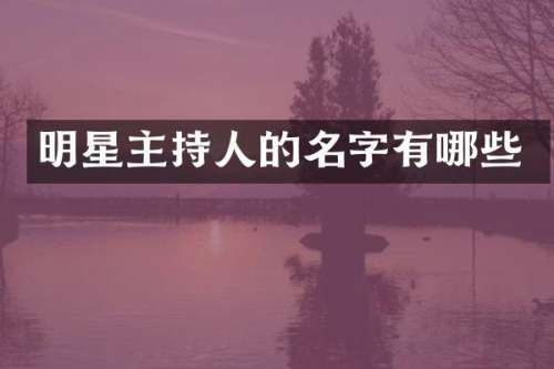 明星主持人的名字有哪些