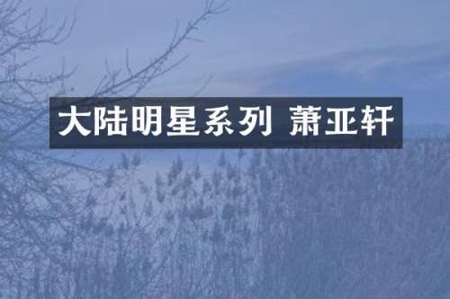 大陆明星系列 萧亚轩