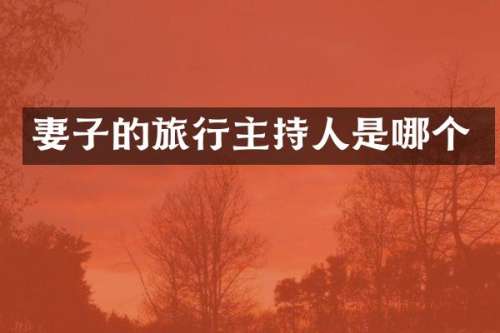 妻子的旅行主持人是哪个