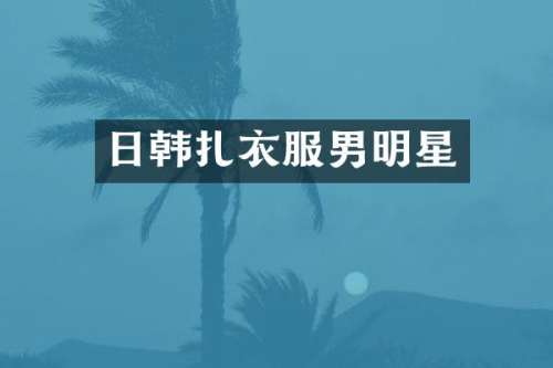 日韩扎衣服男明星