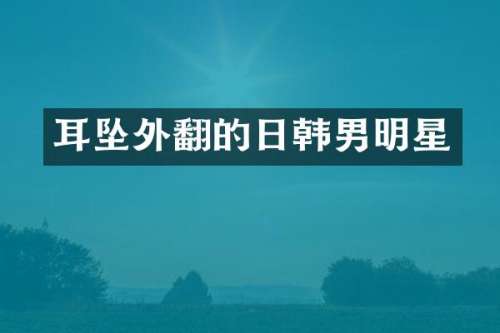 耳坠外翻的日韩男明星