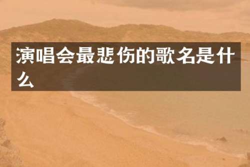 演唱会最悲伤的歌名是什么