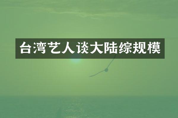 台湾艺人谈大陆综规模