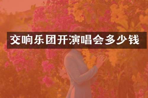 交响乐团开演唱会多少钱