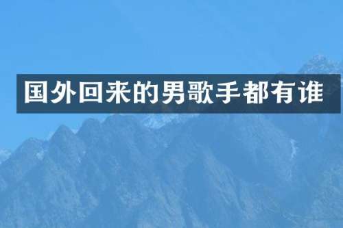 国外回来的男歌手都有谁